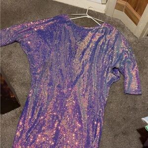 Fashion Nova Lavender Sequin Party Dress